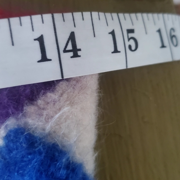 Felted Planter Cover rainbow checkered - Picture 4 of 6